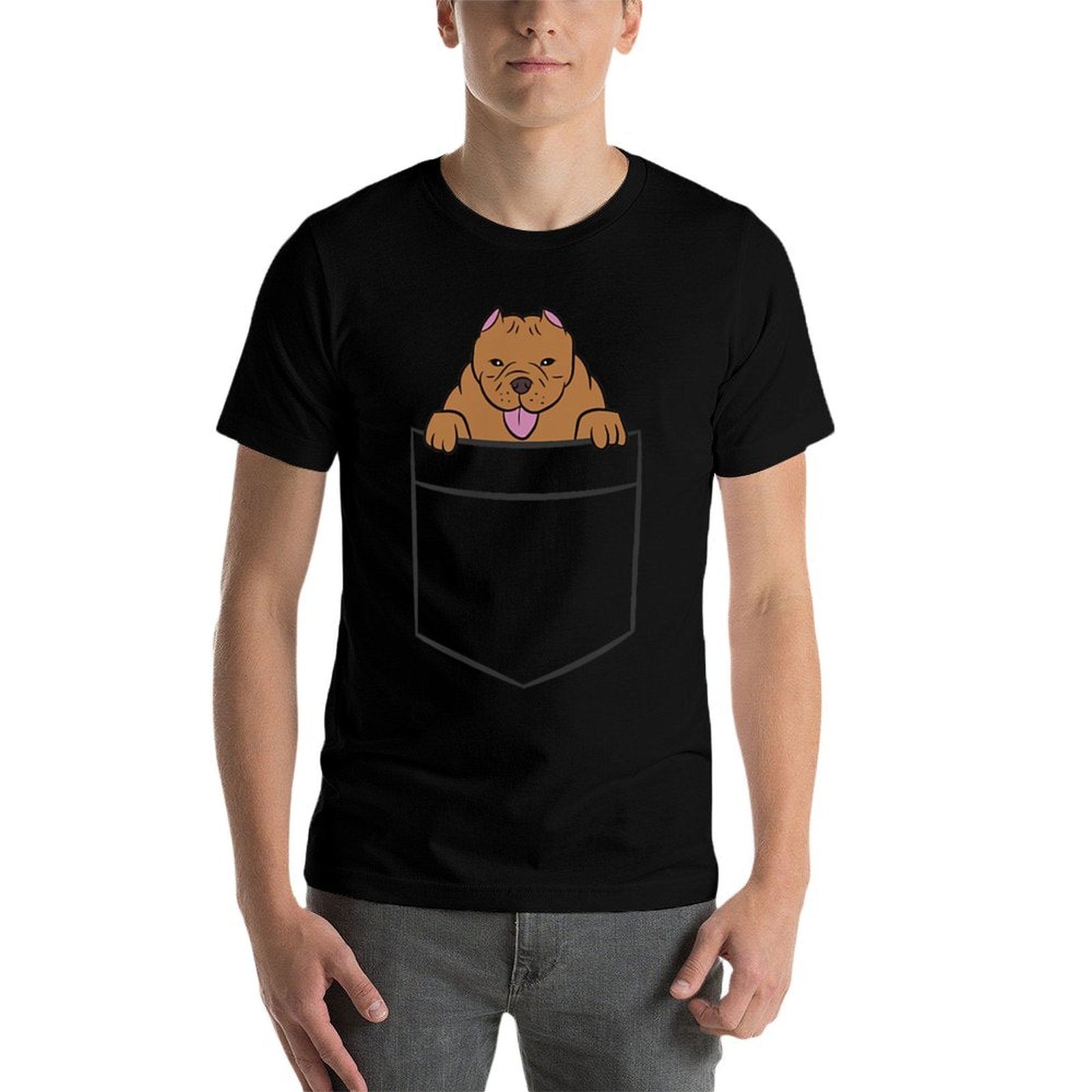 American Bully In The Pocket Cute American Bully  Fade-proof Color T-Shirt