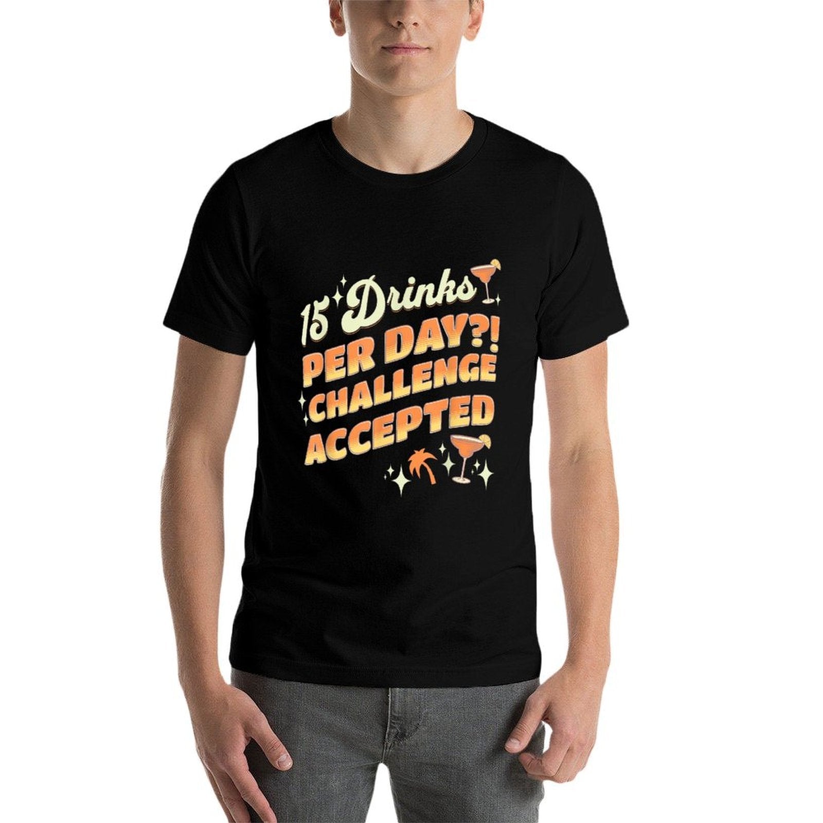 15 Drinks Per Day Challenge Accepted Cruise Drink Package  Lightweight T-Shirt