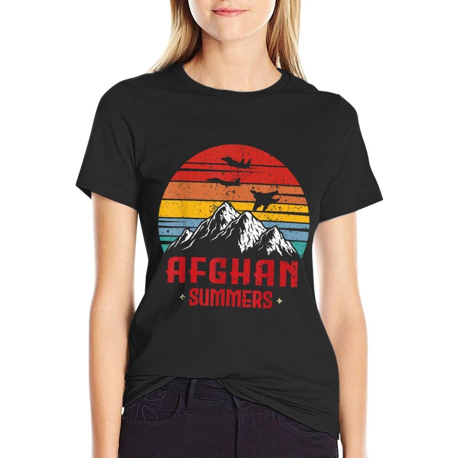 Afghan Summers Veteran Funny Afghanistan Veteran Gift  Slim-fit Cut T-Shirt